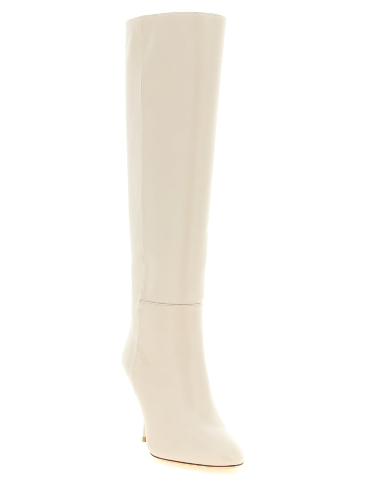 Stuart Weitzman White Lamb Leather Over The Knee