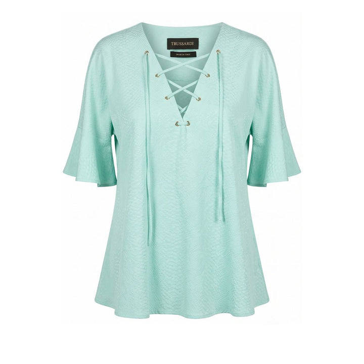 Trussardi Light Blue Cotton Women Shirt