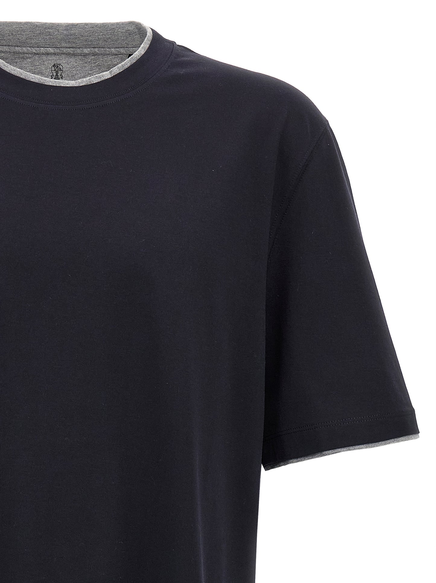 Brunello Cucinelli Blue Cotton T-Shirt