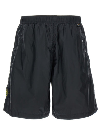 Stone Island Blue Polyamide Bermuda Shorts