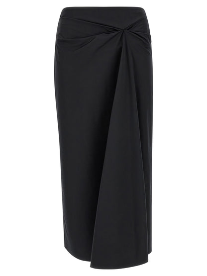 Max Mara Black Cotton Midi Skirt
