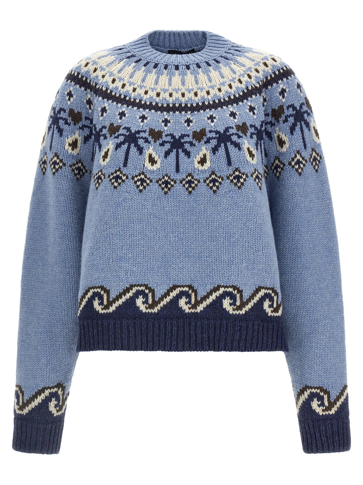 Alanui Blue Virgin Wool Cardigan