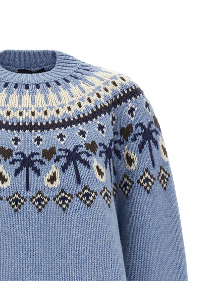 Alanui Blue Virgin Wool Cardigan
