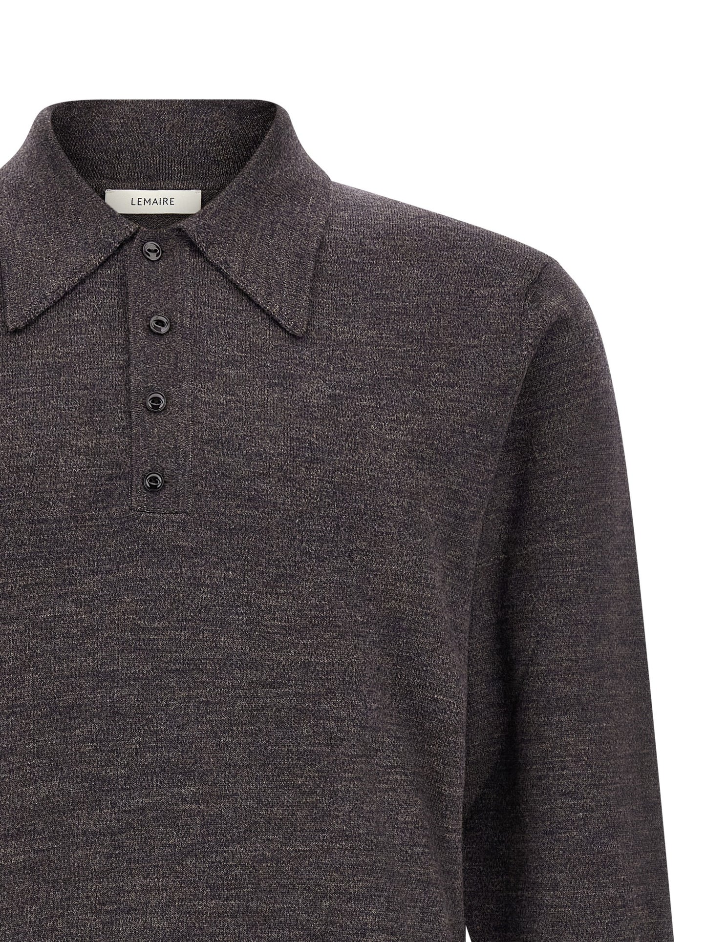 Lemaire Brown Wool Polo Shirt