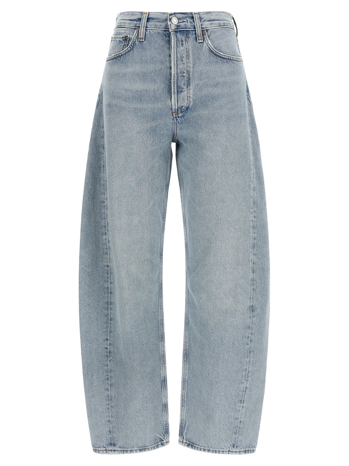 Agolde Blue Cotton High-Waisted Jean