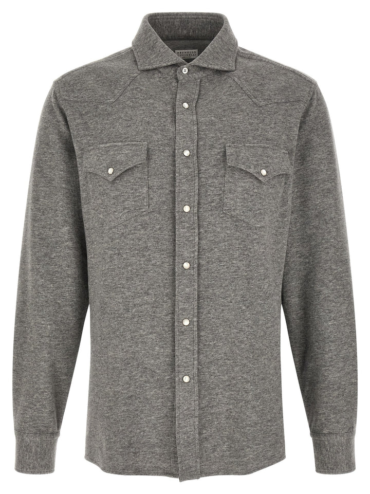 Brunello Cucinelli Gray Cashmere Blouse