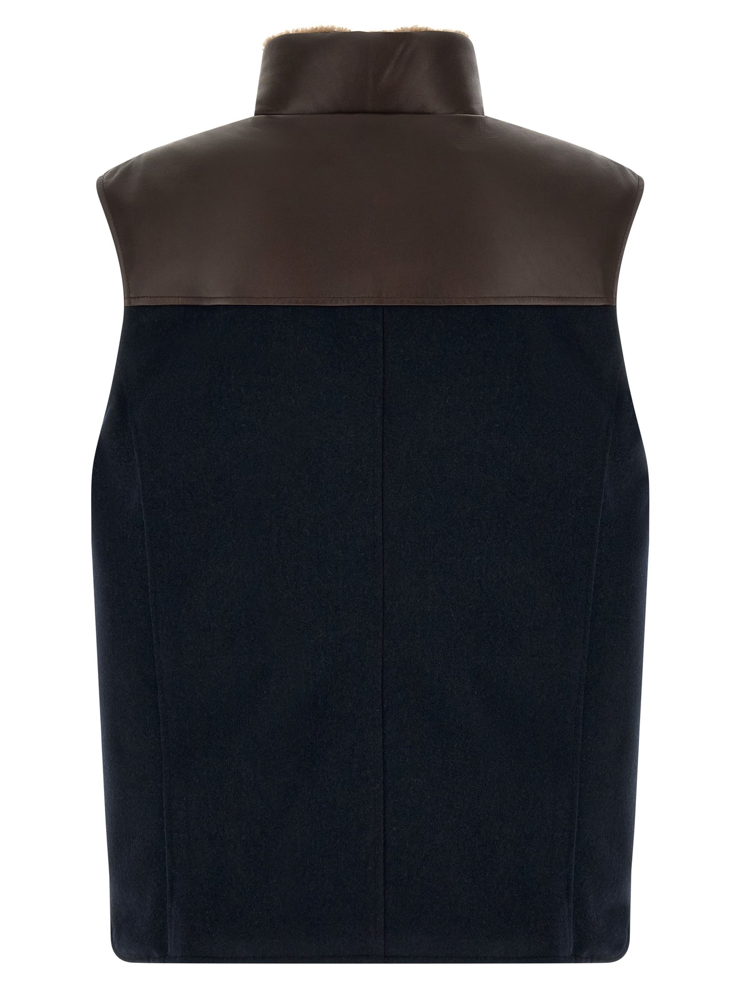 Brunello Cucinelli Blue Wool Sleeveless Jacket