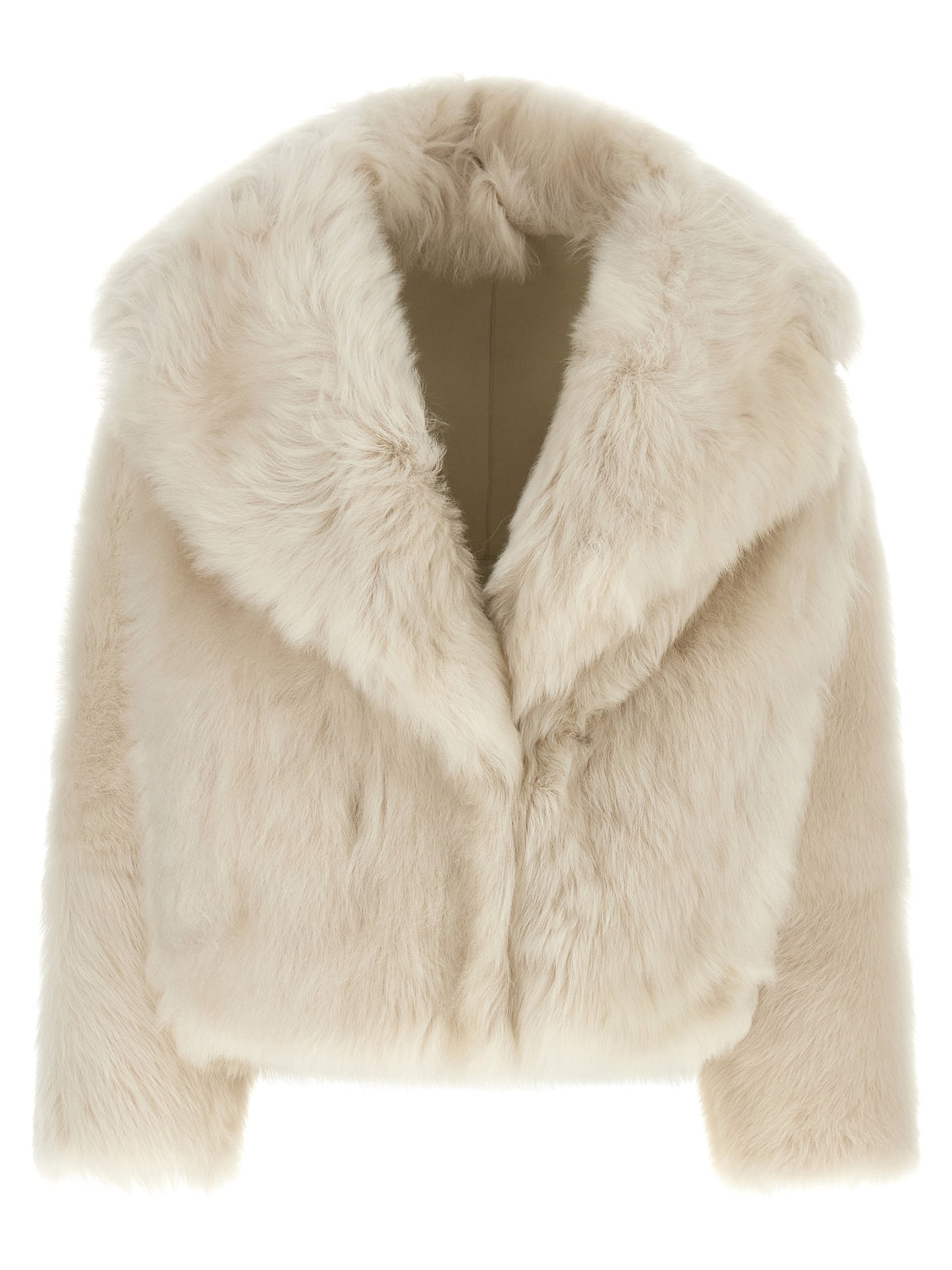 BLANCHA White Lamb Fur Full-Length Jacket