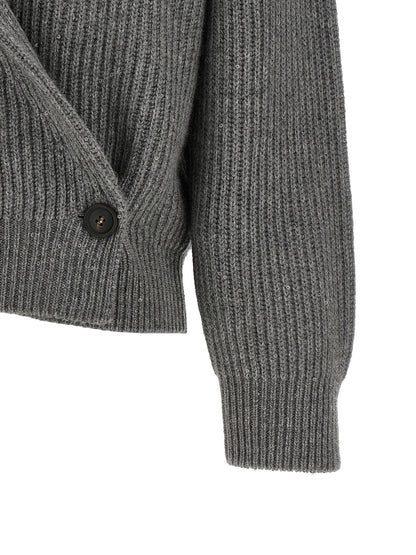 Brunello Cucinelli Gray Cashmere Cardigan