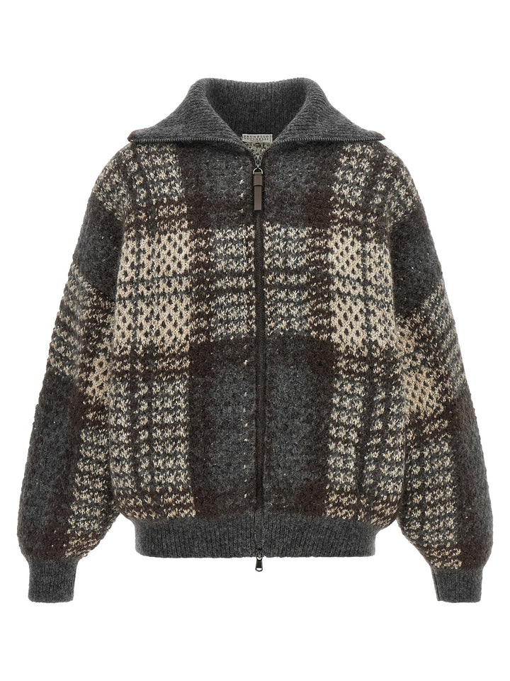 Brunello Cucinelli Gray Fabric Cardigan
