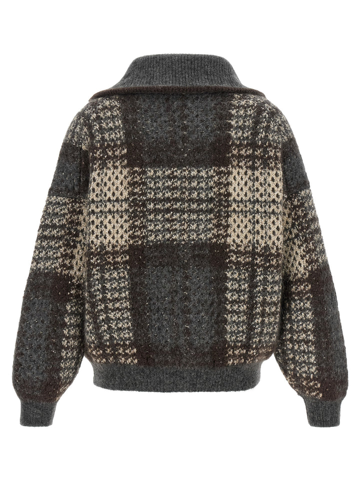 Brunello Cucinelli Gray Fabric Cardigan