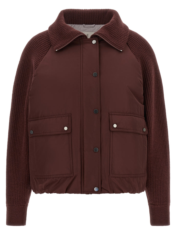 Brunello Cucinelli Bordeaux Cotton Bomber