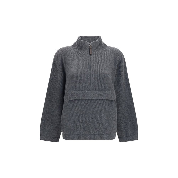 Brunello Cucinelli Gray Cashmere Sweatshirt
