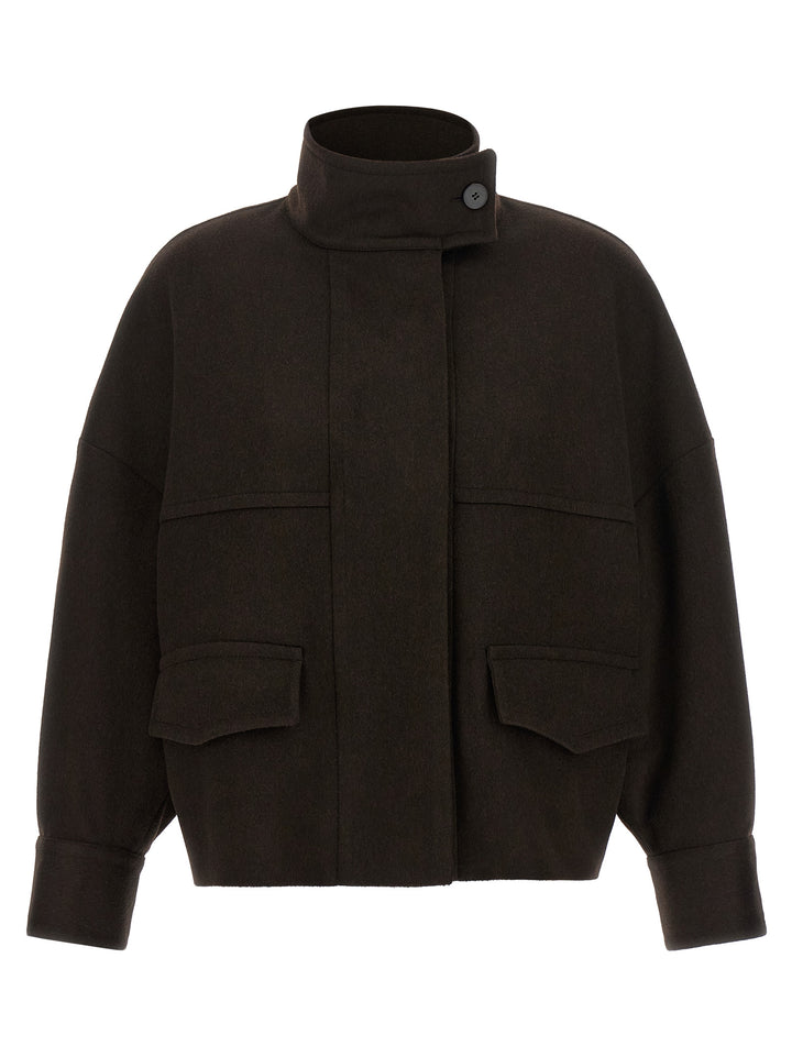 Alberto Biani Brown Wool Bomber