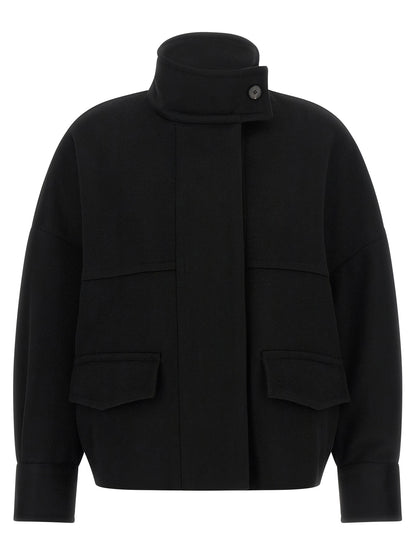 Alberto Biani Black Wool Bomber