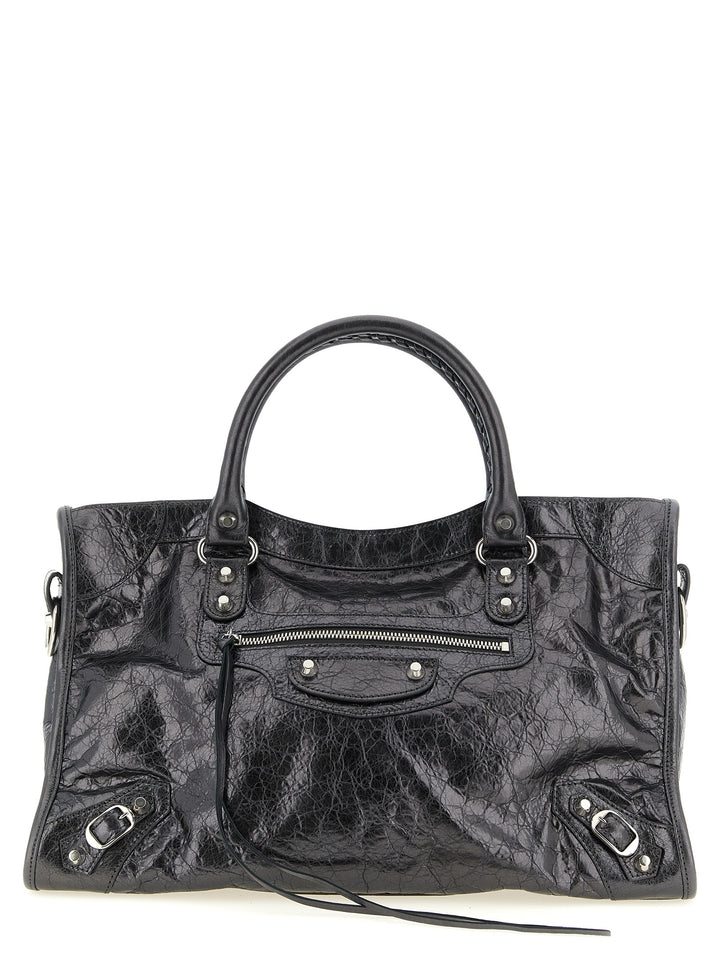 Balenciaga Silver Lamb Leather Handbag