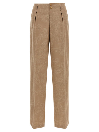 Etro Beige Wool Dress Pants