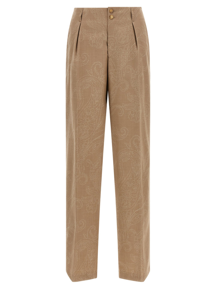 Etro Beige Wool Dress Pants