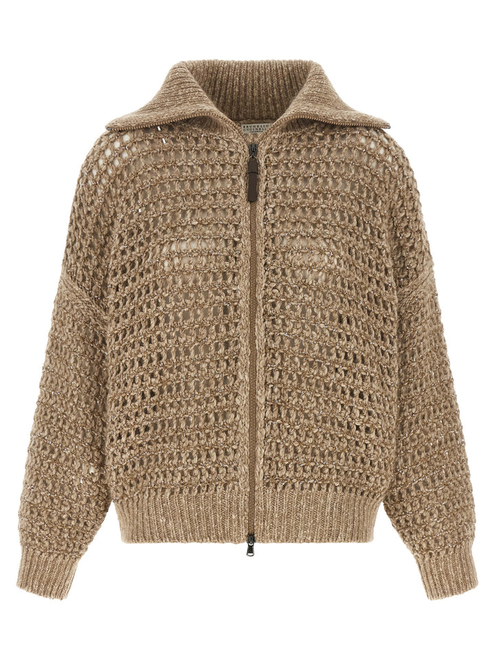 Brunello Cucinelli Beige Elastane Cardigan