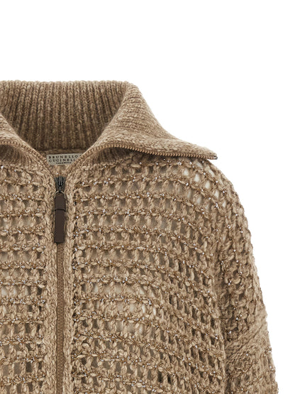 Brunello Cucinelli Beige Elastane Cardigan