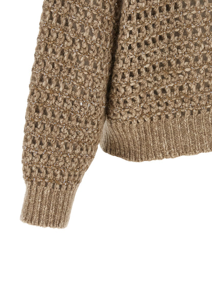 Brunello Cucinelli Beige Elastane Cardigan