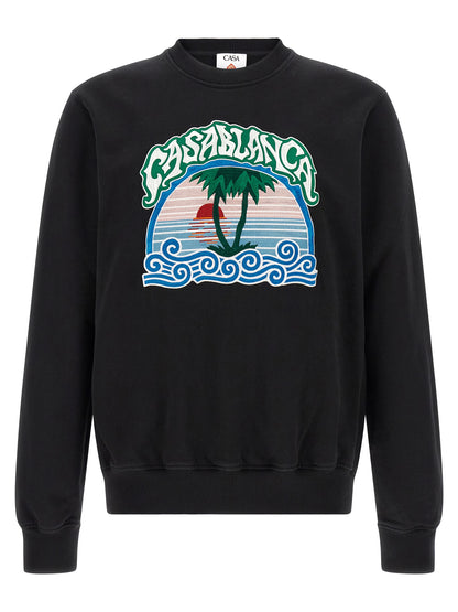 Casablanca Black Organic Cotton Sweatshirt