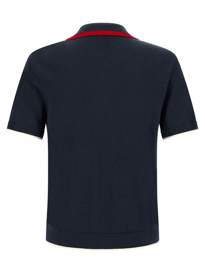 Casablanca Blue Wool Polo Shirt