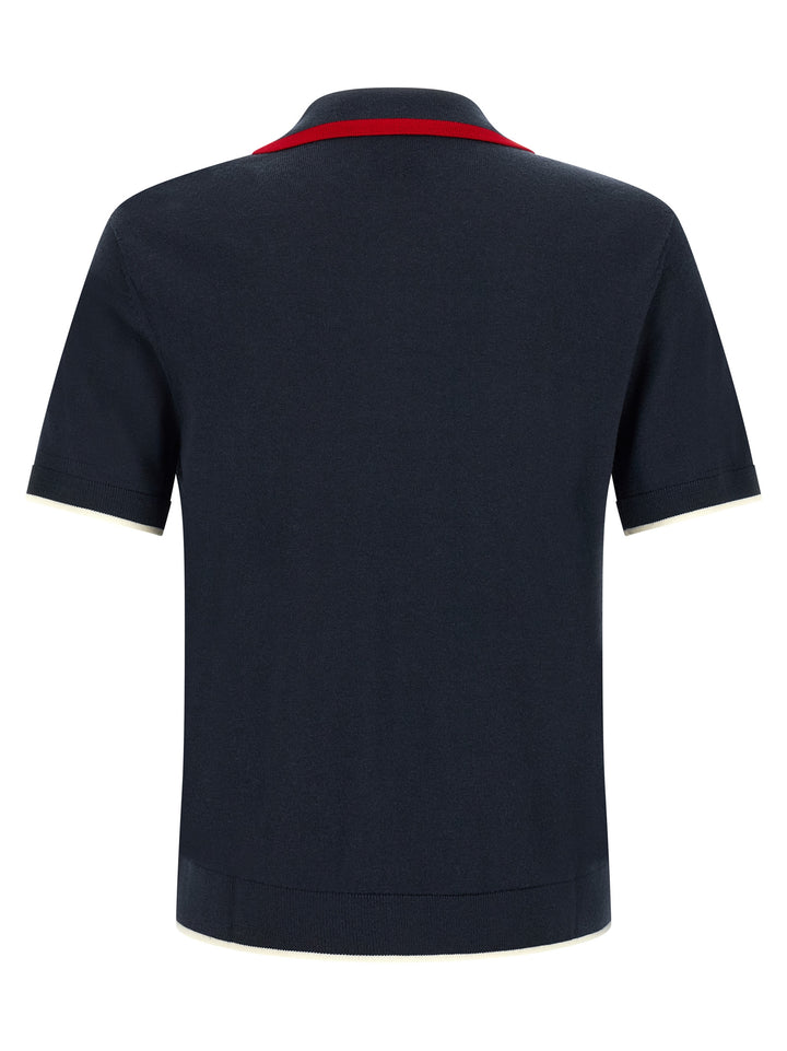 Casablanca Blue Wool Polo Shirt