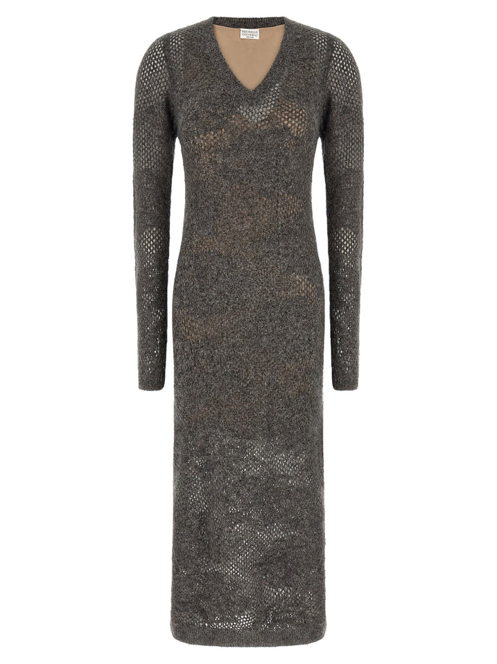 Brunello Cucinelli Gray Nylon Casual Dress