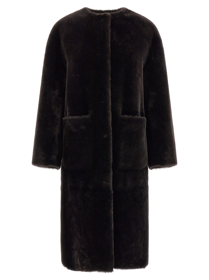 BLANCHA Brown Lamb Fur Coat