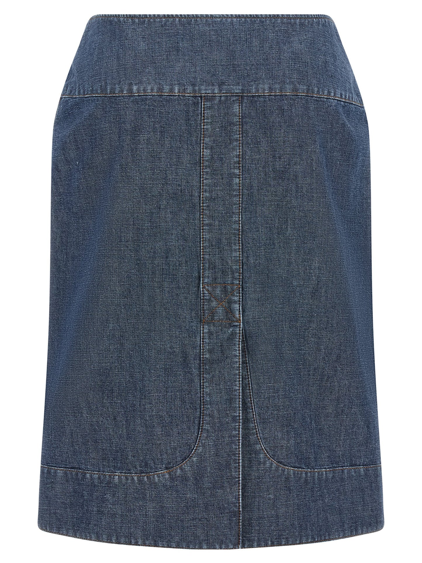Fendi Blue Cotton Midi Skirt