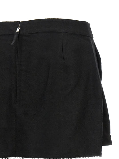 Rick Owens Black Ramie Long Skirt