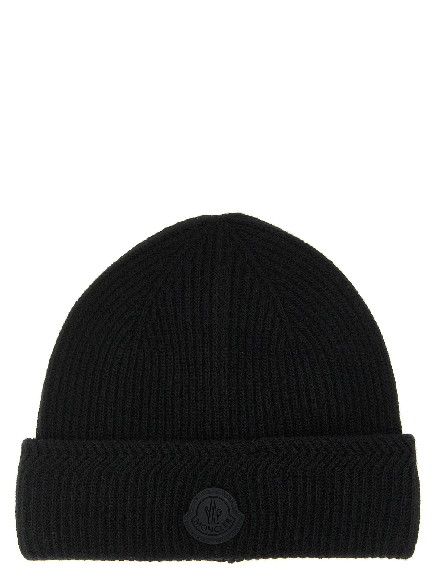 Moncler Black Virgin Wool Beanie