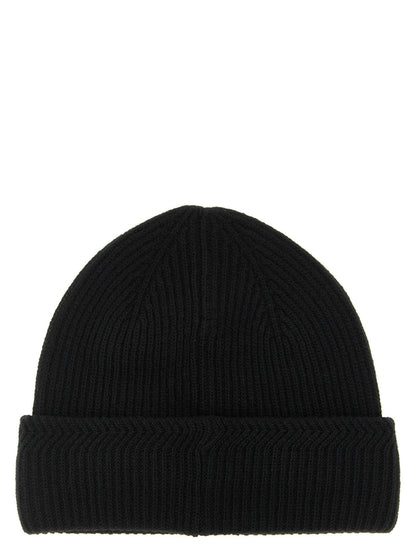 Moncler Black Virgin Wool Beanie