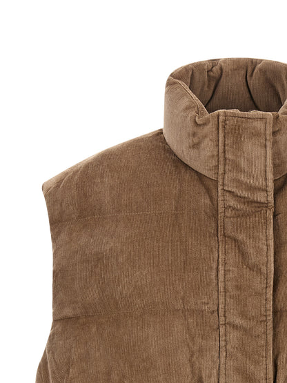 Brunello Cucinelli Beige Viscose Sleeveless Jacket