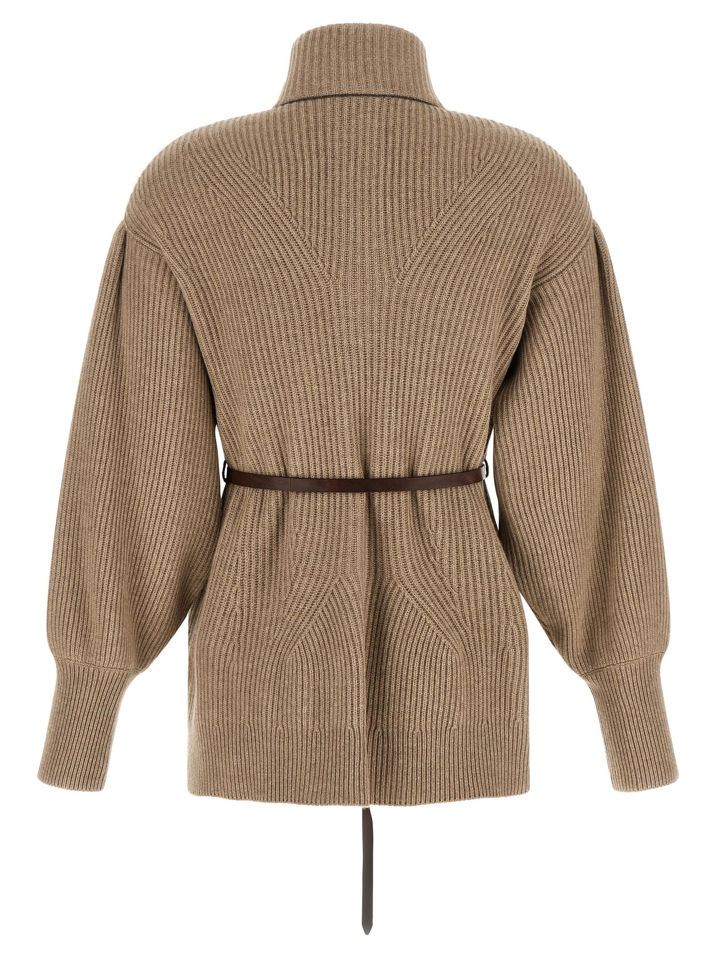 Brunello Cucinelli Beige Virgin Wool Cardigan