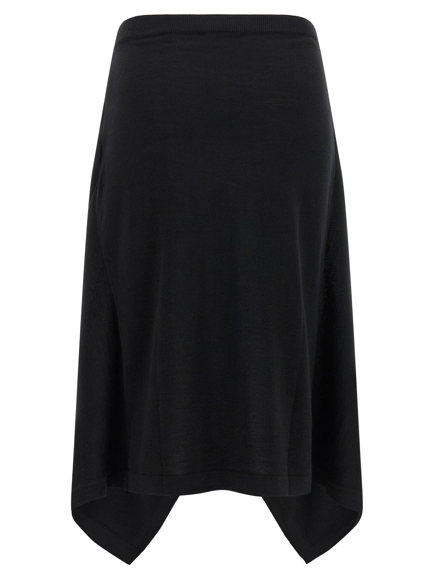 Lemaire Black Wool Midi Skirt