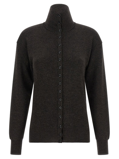 Lemaire Brown Wool Cardigan