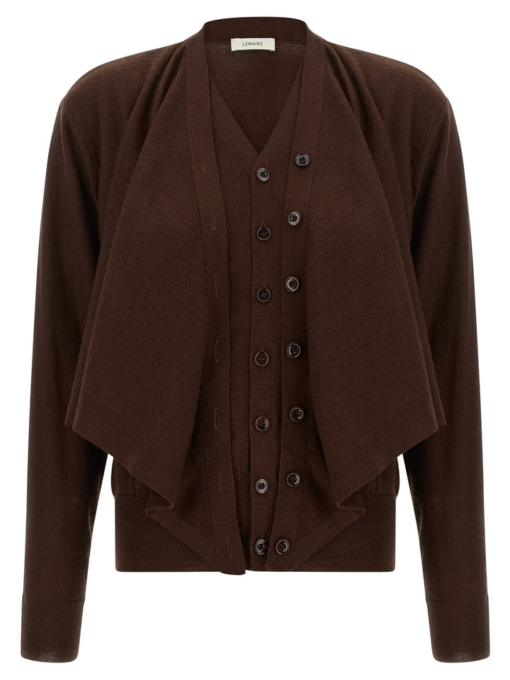 Lemaire Bordeaux Wool Cardigan