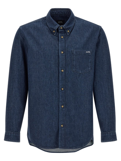 A.P.C. Blue Cotton Blouse