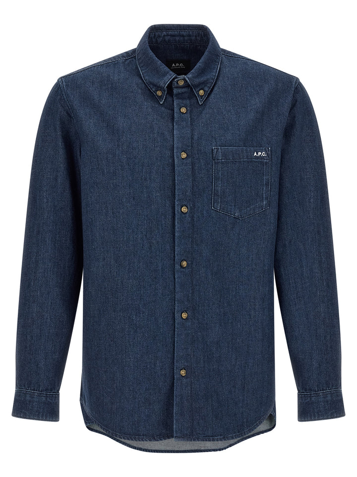 A.P.C. Blue Cotton Blouse