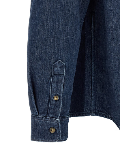 A.P.C. Blue Cotton Blouse