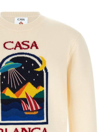 Casablanca White Wool Cardigan