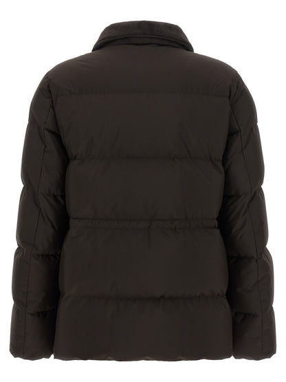 Kiton Brown Polyamide Full-Length Jacket