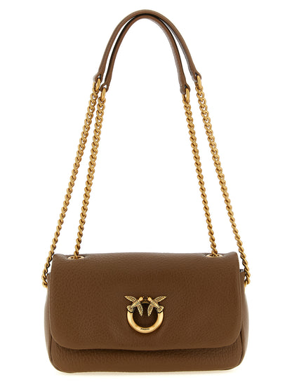 PINKO Brown Lamb Leather Shoulder Bag