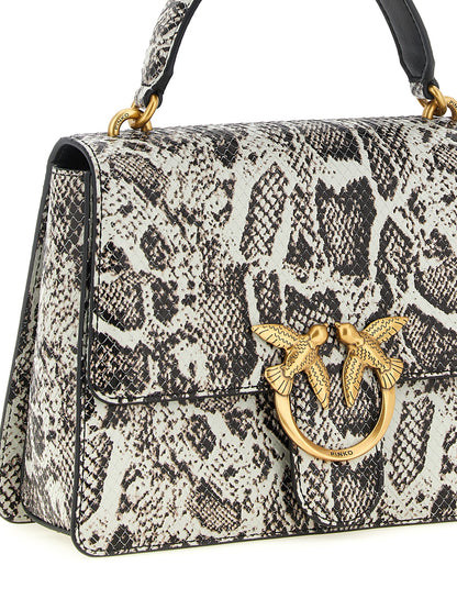 PINKO Gray Calfskin Handbag