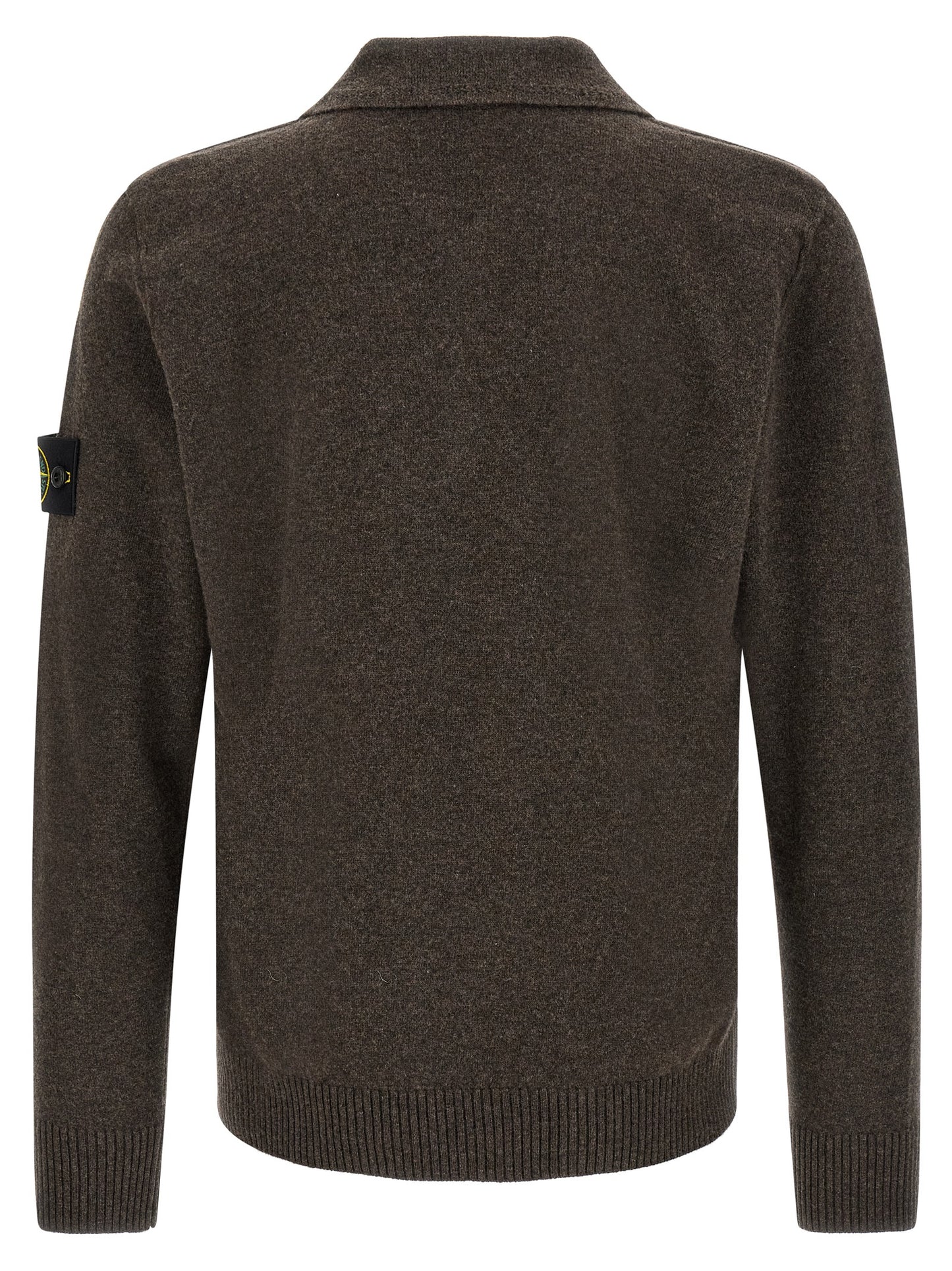 Stone Island Brown Virgin Wool Polo Shirt