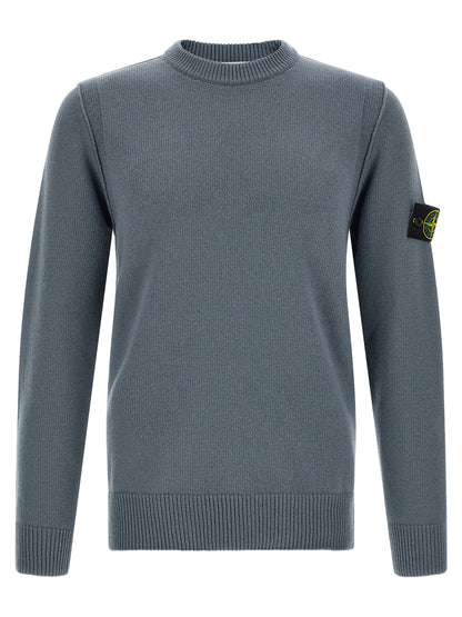 Stone Island Blue Virgin Wool Cardigan