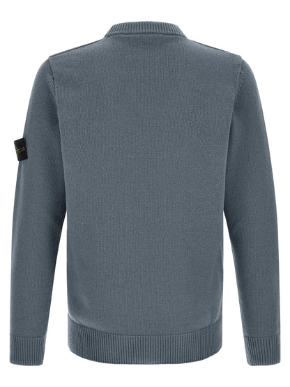 Stone Island Blue Virgin Wool Cardigan