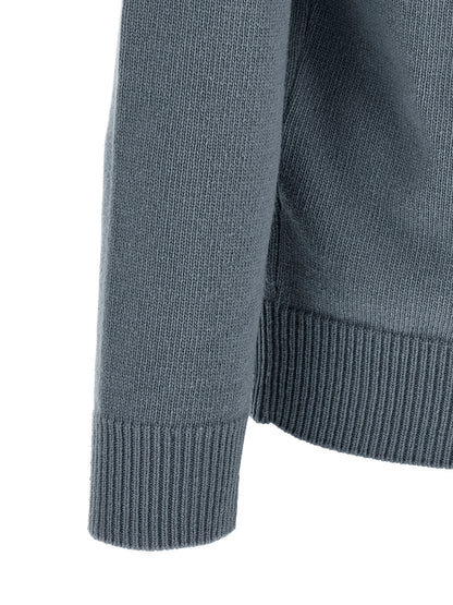 Stone Island Blue Virgin Wool Cardigan